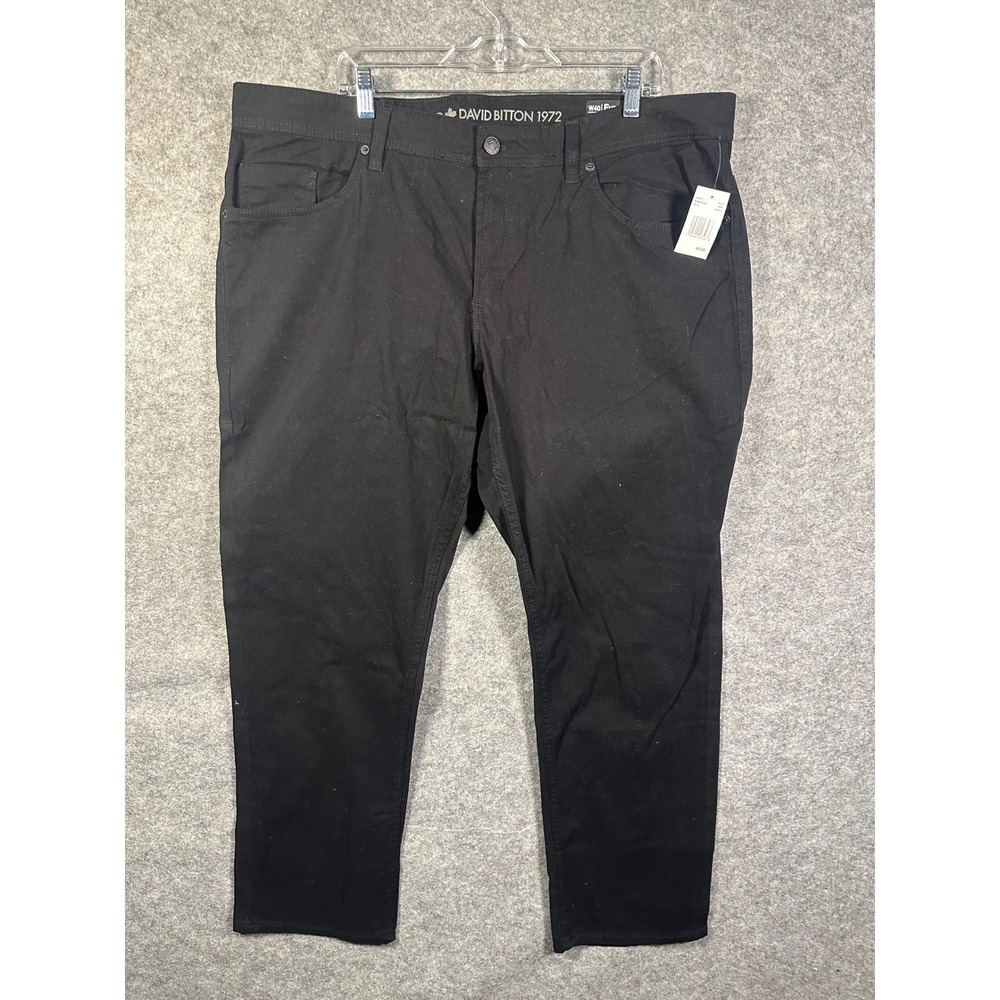 Buffalo David Bitton Evan-X Mens Black Slim Straight Stretch Pants 40x30 NEW